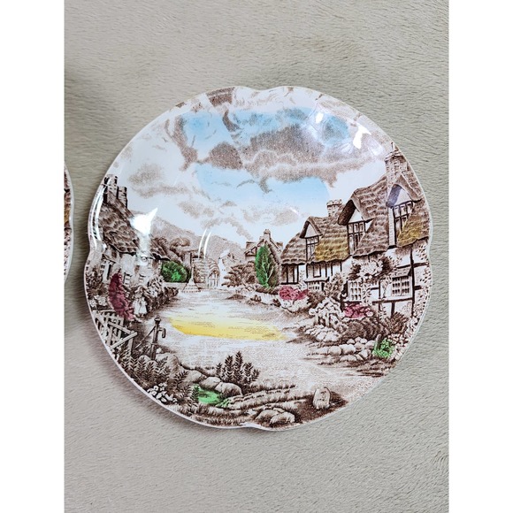 Johnson Bros Bread Plate Saucer Olde English Country Side England Hand Engraving - Picture 4 of 14